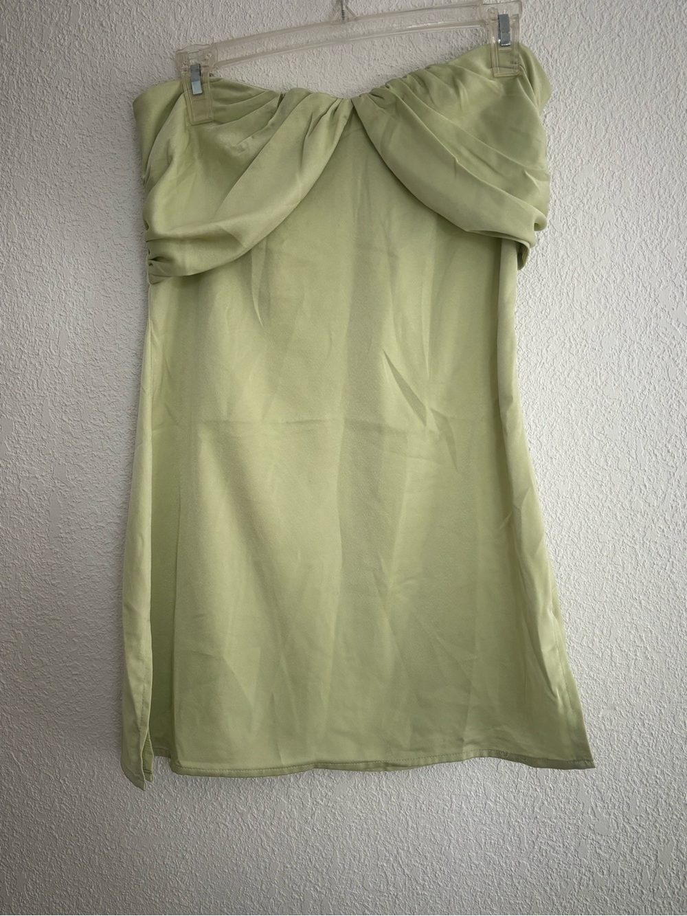 Princess Polly Strapless Draped Mini Dress in Pale Lime